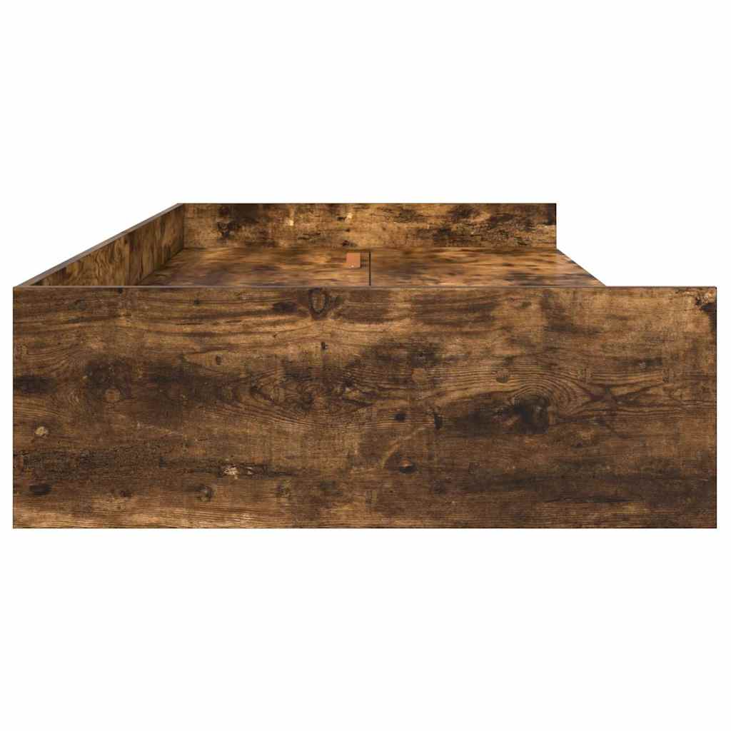 Bed Frame Smoked Oak 75 X 190 Cm Wood Based Material