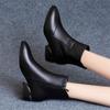Autumn/Winter Women's Large Soft Leather Fashion Boots - Pointed Short Boot, Thick/Medium Heel, Stylish & Trendy.