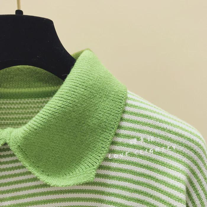 Women's Loose Pullover Sweater - 2024 Autumn Korean Doll Collar Style, Thick Knit