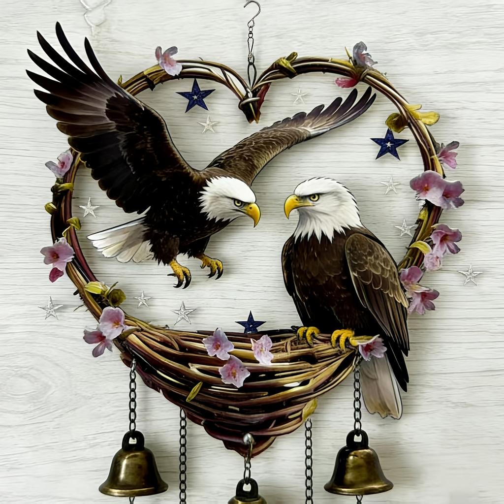2D Acrylic Flat Heart Bird Wind, Spring Summer Indoor Outdoor Hanging Decoration Ornament