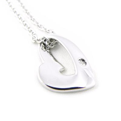 [H3264] - White 'Love' Silver Necklace