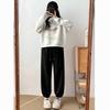 Pink Fleece Sports Pants for Women Autumn and Winter Thick Warm Cotton Pants Small Stature Ankle Binding Fleece Sanitary Pants