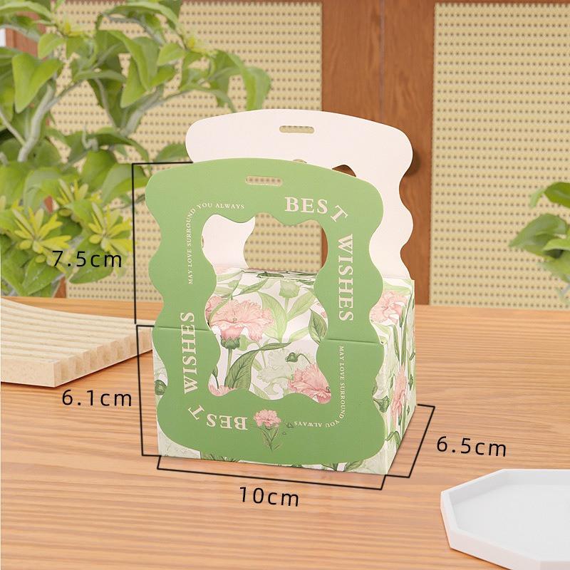 10Pcs Handheld Flower Valentine's Day Wedding Candy Biscuit Packaging Chocolate Baking Companion Gift Boxes With Ribbon