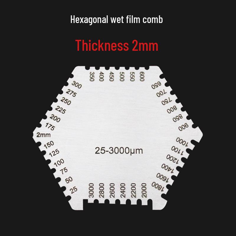 Hexagonal Stainless Steel High-Precision Wet Film Thickness Gauge Comb