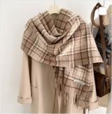 Retro plaid Japanese and Korean atmosphere plaid scarf women's plaid series contrasting color warm shawl student scarf