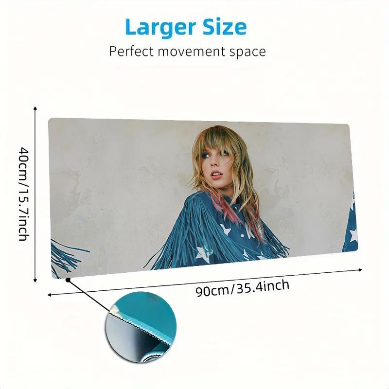 Taylor Swift Mousepad in Pizzo Monocolore Grande Cuscino per Tavolo da Gioco Antiscivolo per Laptop Tablet Mousepad Grande Tappetino XXL Tappetino per Mini PC con Bordo Bloccato