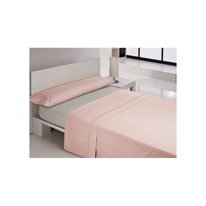 Parure de lit 3 pièces - Libela - 180 cm - Rose - Uni - 100% Polyester - Microfibre - Lavage en machine