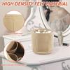 Round Bucket Makeup with 6 Compartment Liner Felt Women Travel Toiletry Cosmetic Bag Portable Bathroom Storage Handbag