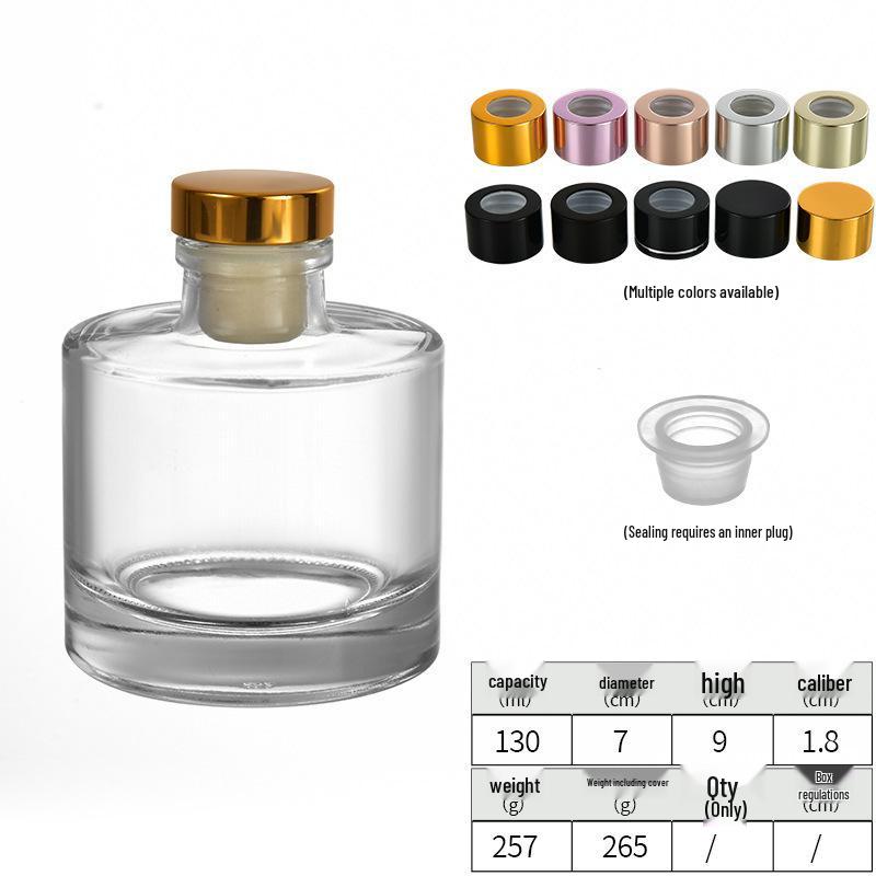 Cylindrical Glass Aromatherapy Bottle: Flameless Rattan Diffuser and Fragrance Ornament.