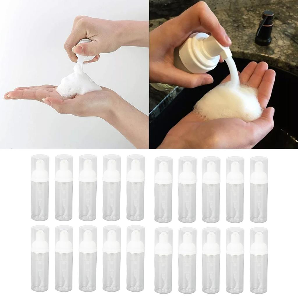 20pcs 50ml Foaming Pump Bottle Prevent Leakage Transparent Travel Foaming Dispenser Bottle