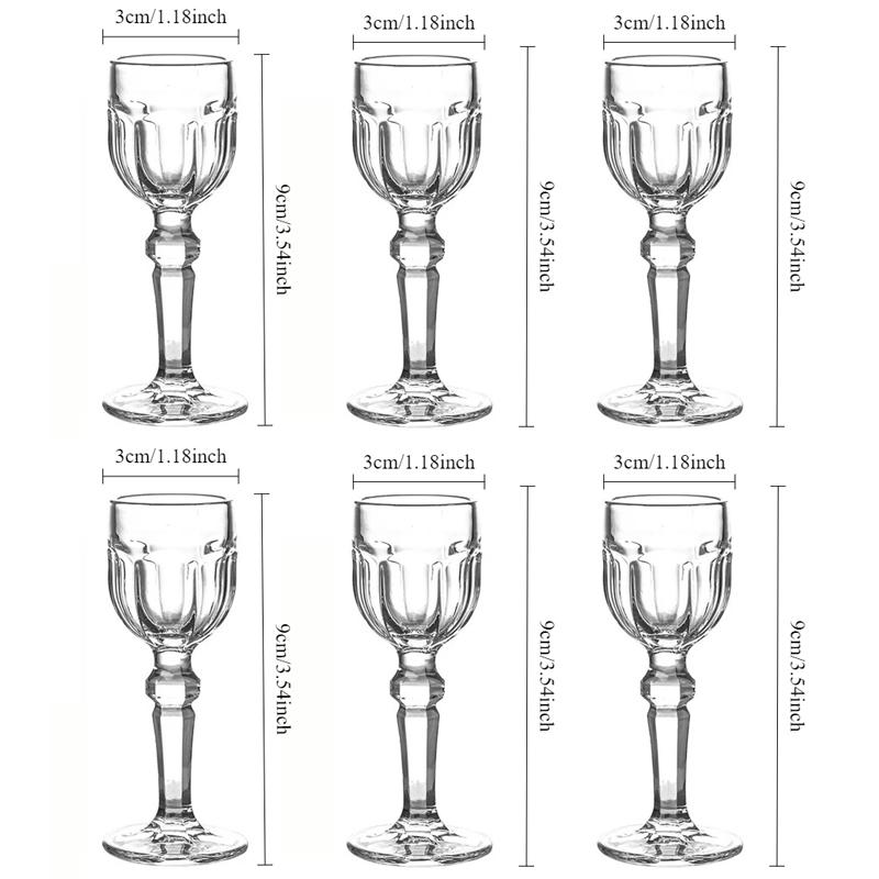 Personalized Transparent Spirits Cup Creative Small Wine Glass Luxury Wine Glasses Drinking Glasses Bar Cocktail Glass Drinkware 6pcs
