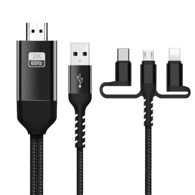 HDMI Kabel Displej Typ C Micro USB 3.0 Připojení Obrazovky K HDTV Kompatibilnímu Projektoru Video Adaptér Konvertor Pro IPhone