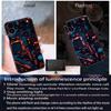 Custodia per Telefono Luminosa Circuito Stampato Cool Per Xiaomi 15T 14T 13T 12T Pro POCO F8 F7 Ultra X7 X8 Pro Vetro LED Flash Coperture Funda
