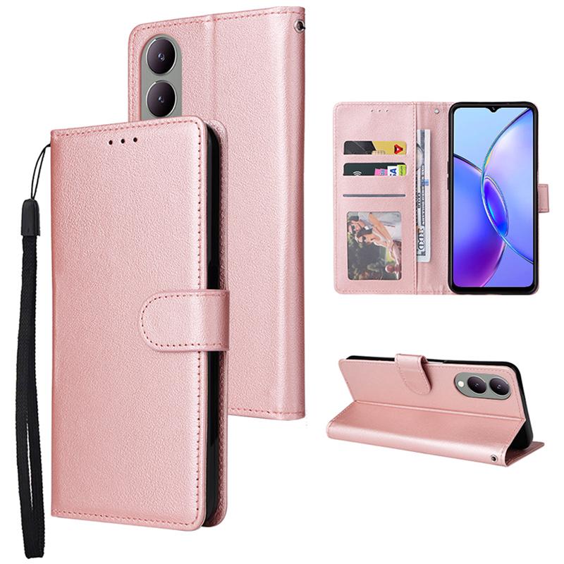 For vivo Y17s 4G/Y28 5G/Y33t (2023)/Y36 5G (China)/Y36i 5G Case PU Leather Magnetic Flip Wallet Cover