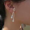 French Gentle 14k Gold Natural Baroque Pearl Earrings Niche Design Stud Earrings Silver Needle Bow