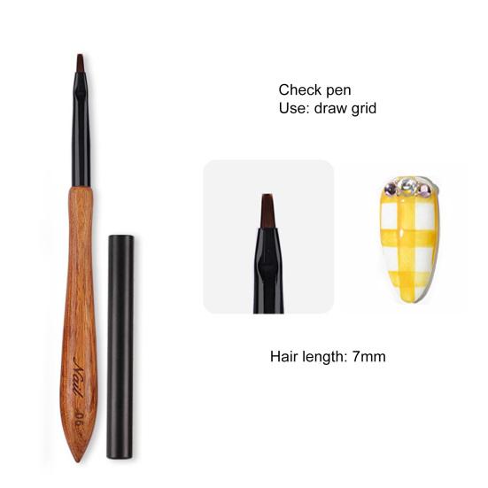 Sandalwood Nail Classic Brush Handle Japanese-style Ergonomic Art Design Eco-friendly Nail Art Brush