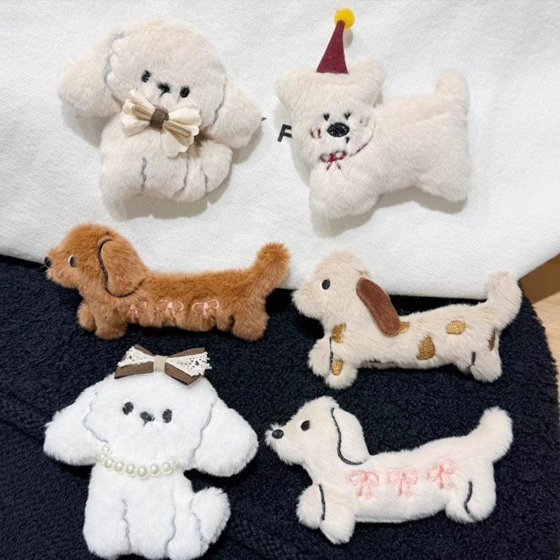 5pcs Harajuku Women Sweet Cute Lovely Dogs Backpack Keychain Cartoon Plush Doll Puppy Pendant Keyring Bag Decoration Girls Gift