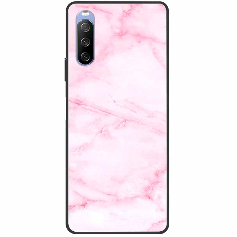 Soft Cover For Sony Xperia 10 III Case 5 III Soft Silicone Black Cases for Sony Xperia 1 III / Xperia1 XZ4 Covers Cool Marble
