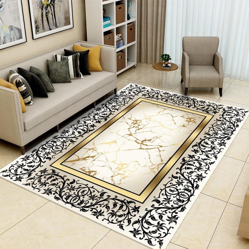 Leichter Luxus Fadendekoration Teppich Champagner Luxusmuster Wohnzimmer Sofa Rutschfeste Unterlage Eingangsfoyer Teppich Zuhause Schlafzimmer