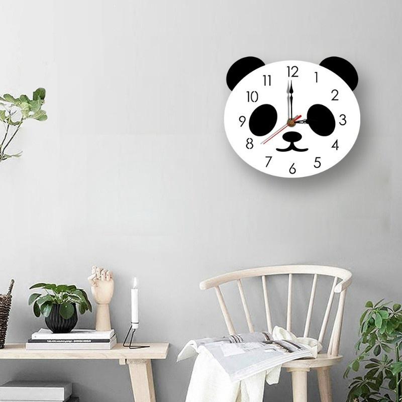 Cartoon Wanduhr Acryl Uhr Nationalschatz Panda Niedlich Minimalistisch Haus Wanduhr