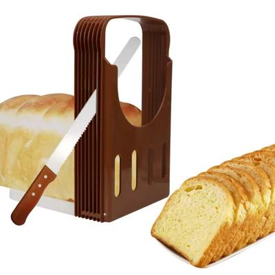 Affettatrice per Pane Fatto in Casa Colore Caffè Plastica Pieghevole Portacoltelli per Pane Rastrelliera per Affettare Pane Tostato Torta Sandwich Strumento per Taglio Cottura