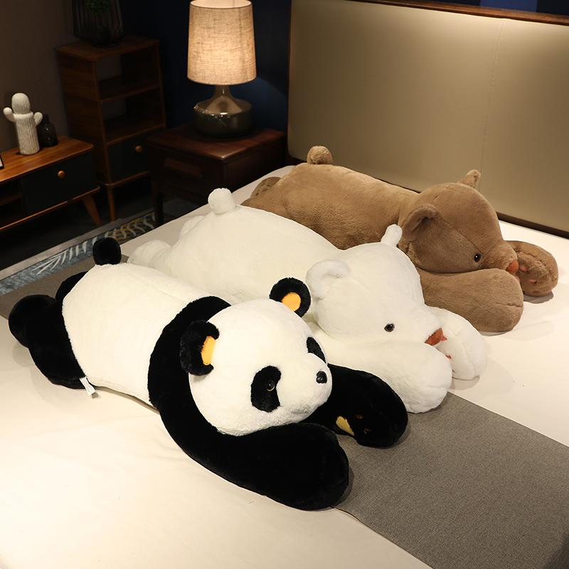 65-120cm Plush Panda Toys Lying Plush Stuffed Fluffy Bear Puppy Doll Lovely Animal Plush Pillow Birthday Gift