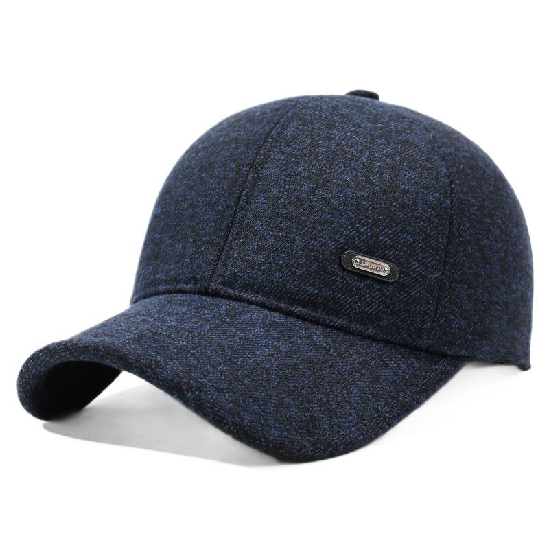 Medium hat autumn and winter new ear protection cap simple and fashionable thickened anti-wind and cold baseball cap cotton hat