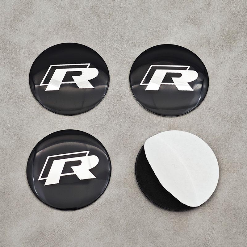 For VW Volkswagen Jetta MK5 Golf 4pcs 56mm Aluminum Car Wheel Center Hub Caps Stickers Emblem Badge For Volkswagen VW Golf 4 5 6