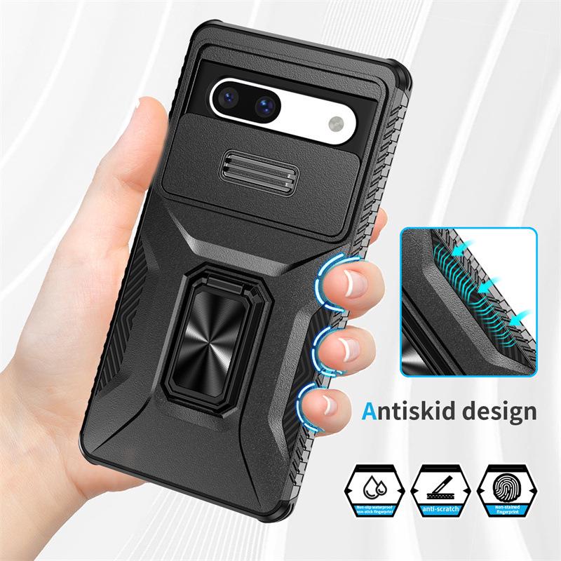 Ring Push-Pull Window Phone Case for Google Pixel 10 PRO, 9PRO XL, 8A, 8PRO, 7A, 9A - Drop-Proof, Cross-Border Design