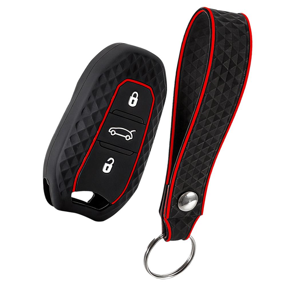 Silicone Car Remote Key Case Cover For Peugeot 308 408 508 2008 3008 4008 5008 For Citroen C1 C4 C4L C6 C3-XR Picasso DS3 DS4