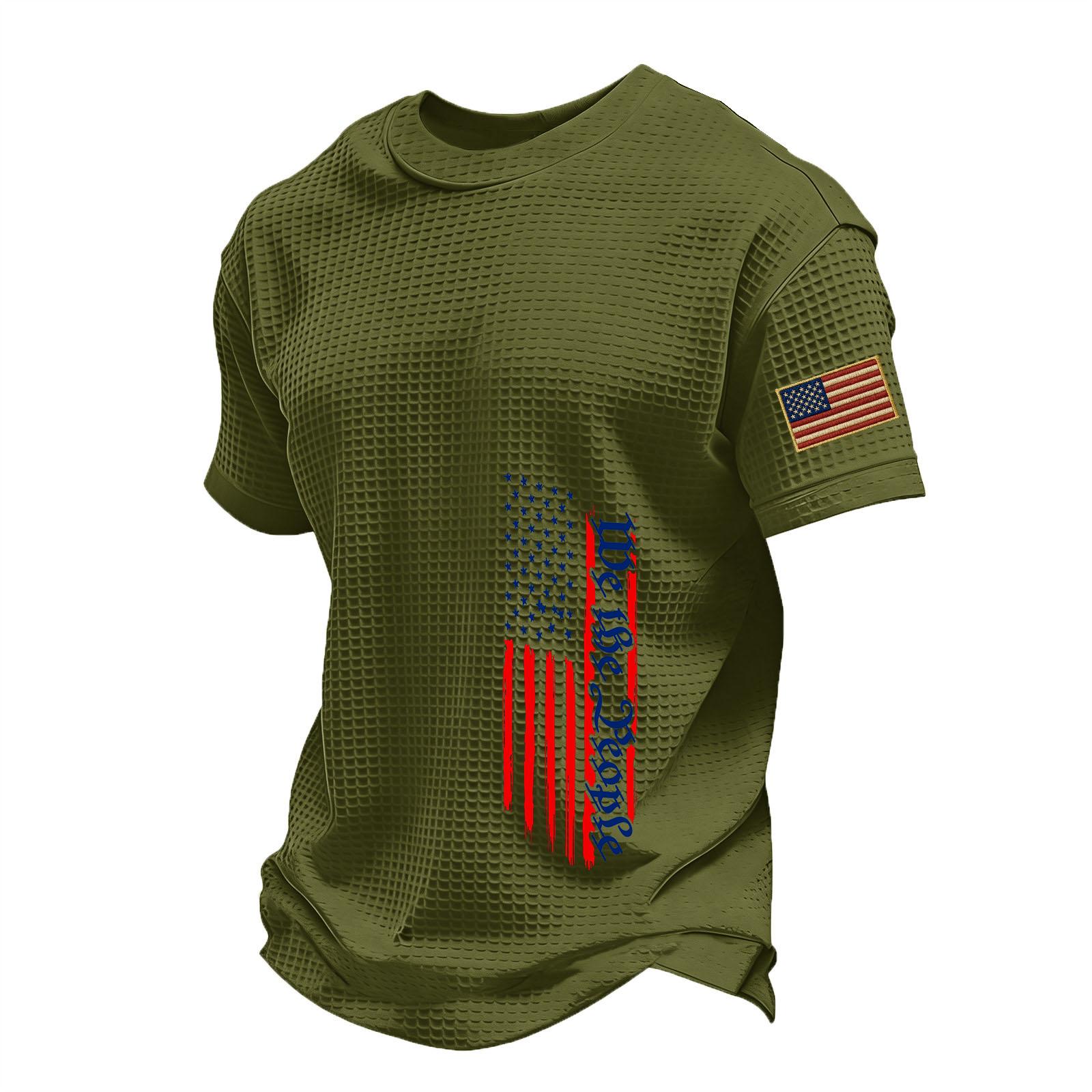 

Men s Casual Round Neck Lightweight Breathable Short-Sleeve Top L армия зеленый