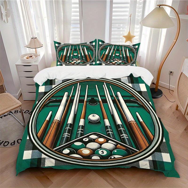 

3pcs Pool Balls Soft and Comfortable Breathability, Bedding Set, Machine Washable, Suitable for All Seasons194 135x200cm