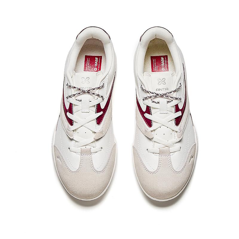 Anta Comfortable Retro Minimalist Trendy Low-Top Training Shoes Women sneaker Paper-White Rose Crimson 122548886-1