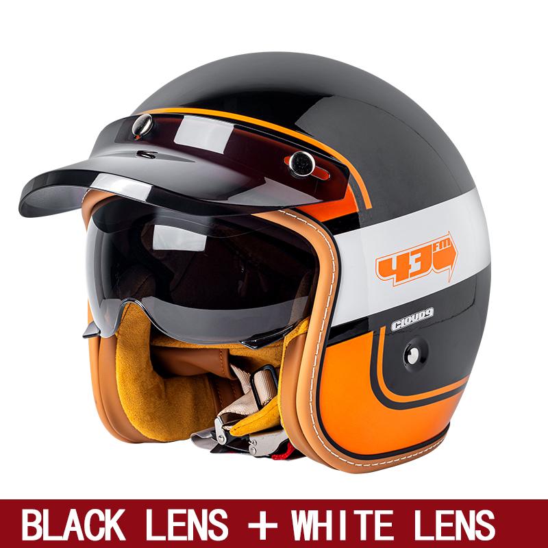 Retro Semi-open Motorcycle Helmet Cross-country Motorcycle Accessories Motorcycle Helmet 3/4 Retro Helmet In Winter