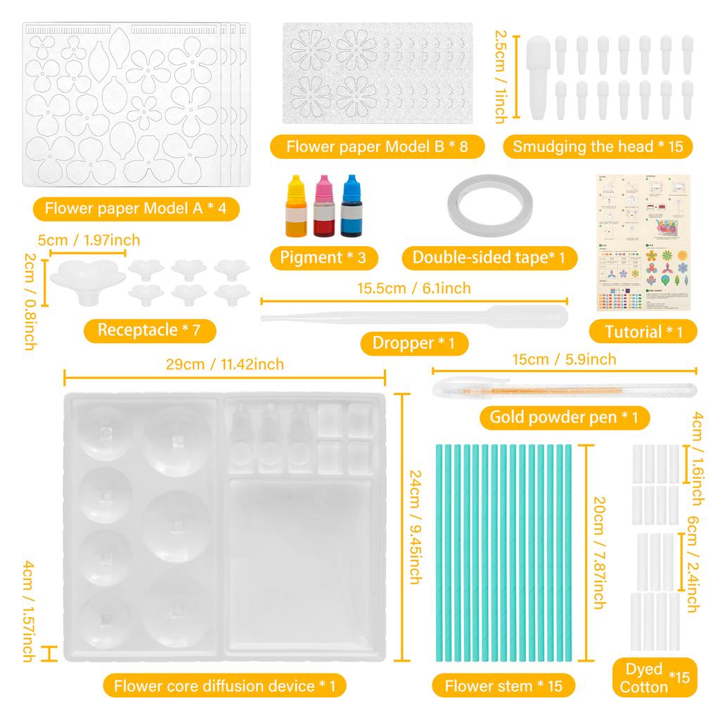 1 Set DIY Magic Petal Flower Kits Create 3D Blossoms with Various Flower Paper Model DIY Petal Floral Art Set for Friend Teacher