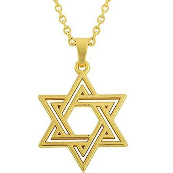 Trendy Vintage Hollow Out Star of David Pendant Necklace Youth Jewelry