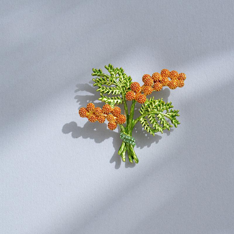 Retro Cloisonné Pine Cone Brooch - Exquisite Plant Series Accessory