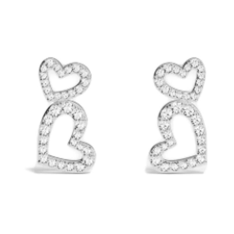APM Monaco Double hollow design alloy rhodium plated earrings women's silver WE16532OX
