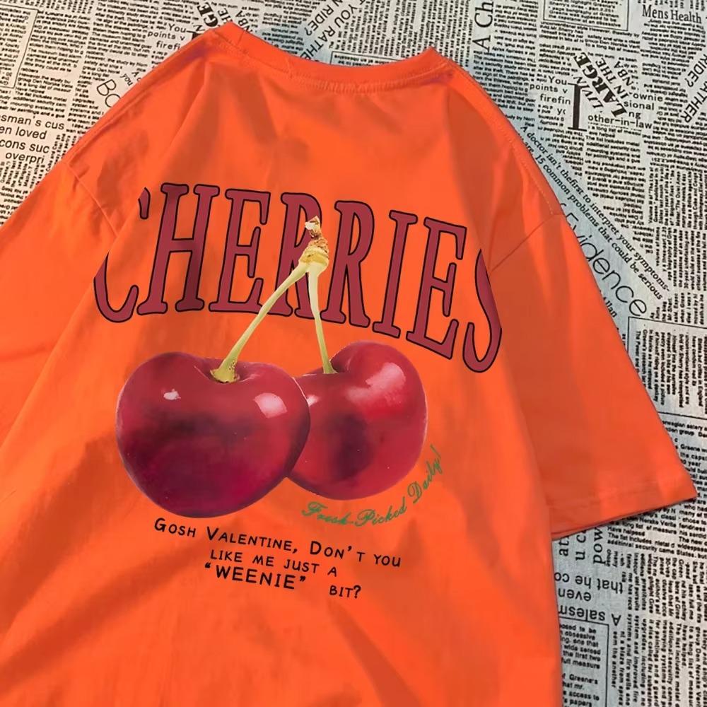 Cherries Cosh Valentine Men Women T Shirts Summer Cotton Casual Wear Crewneck Tee Clothes Crewneck Loose Couple T-Shirt New