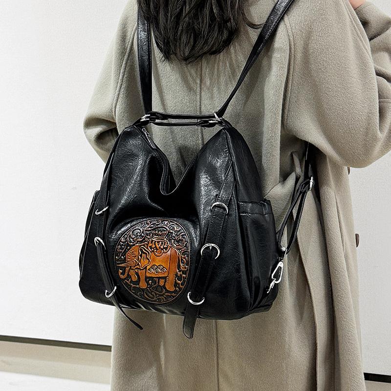 Handbag Women's Retro Underarm Bag Backpack Multi-Functional Shoulder Bag Three-Purpose Bag