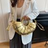 2026 New Brand Handbag Trendy Half Moon Bag Gold Silver Evening Clutch Bag Large Tote Bag Female Hollow Out Beach Shoulder Bag