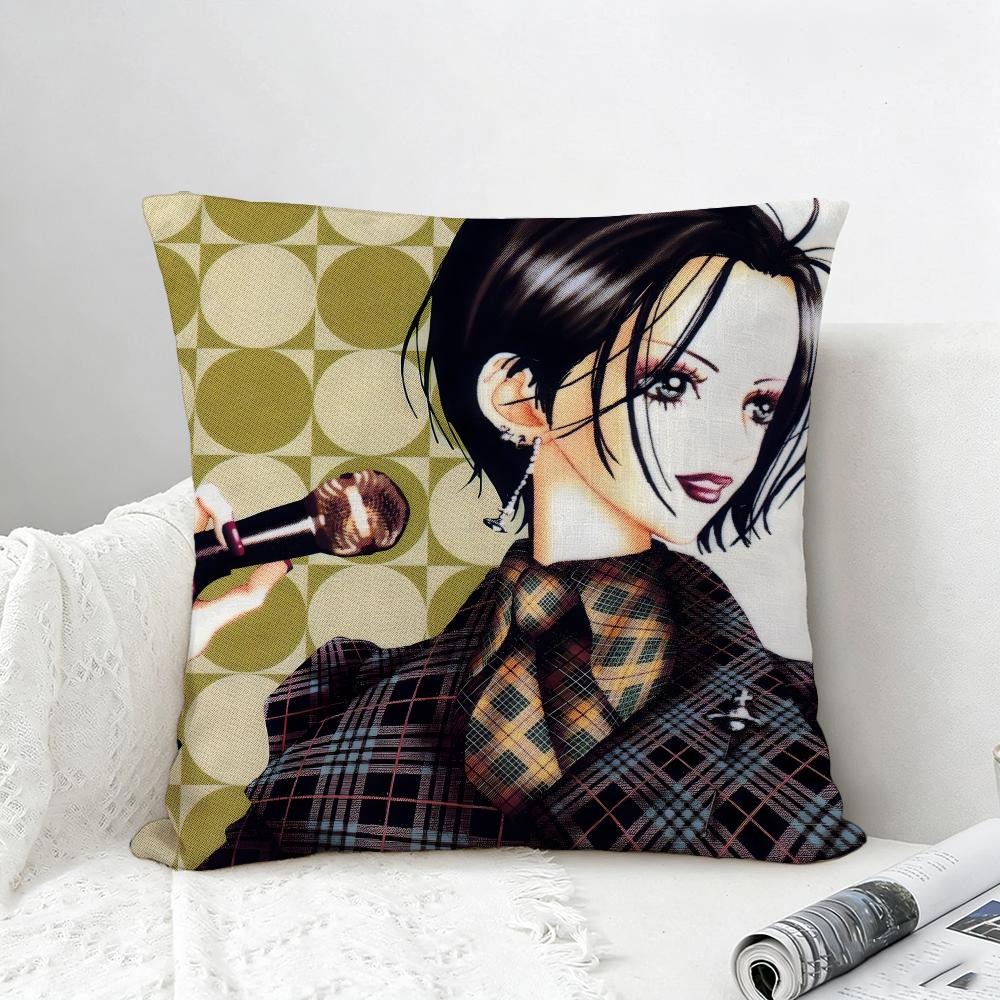 Anime NANA Cushion Cover Natural Linen Pillowcase Set AllinOne Decor for Sofa Bedroom Chair
