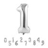 Silver Birthday Number Balloon, 1 Happy Birthday Balloon, 32 Inches (approx. 80cm), Aluminum Balloon, Perfect for Weddings, Anniversaries, and