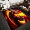 Fiery Dragon Fantasy Art Carpet with Fire Breath and Dark Wings Design1Warm Tones Suitable for Use As an Anti-slip1 For1room and Bedroom Sofas