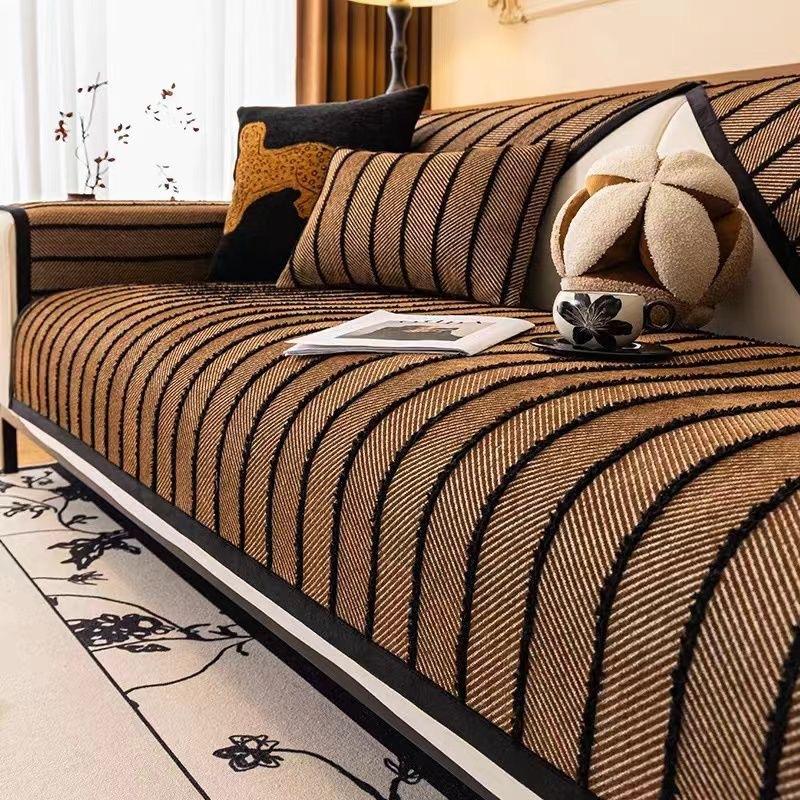 

Чехол на подушку для дивана из шенилла, нескользящий чехол для дивана, современный чехол для комбинированного дивана 90*120cm кофейный