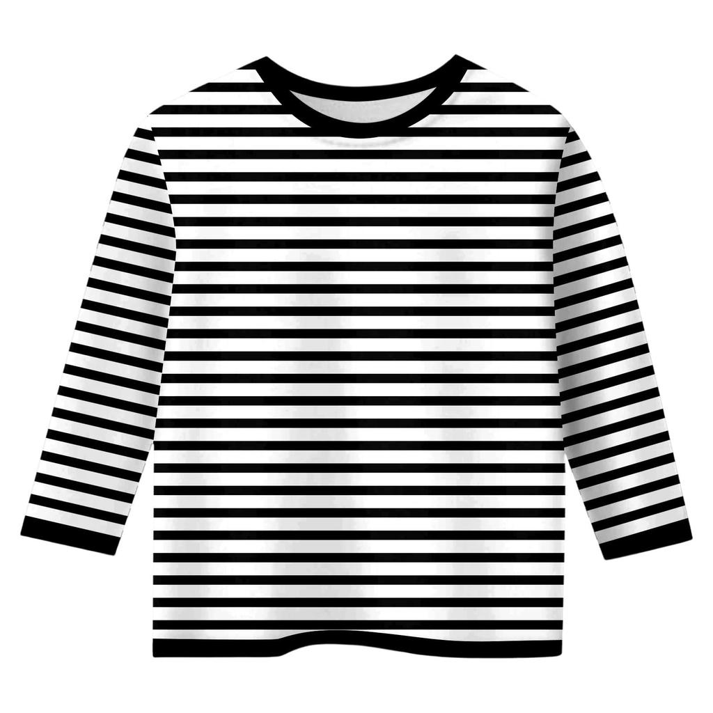 Dziecięca Codzienna Modna Koszulka z Krótkim Rękawem 3/4 z Okrągłym Dekoltem