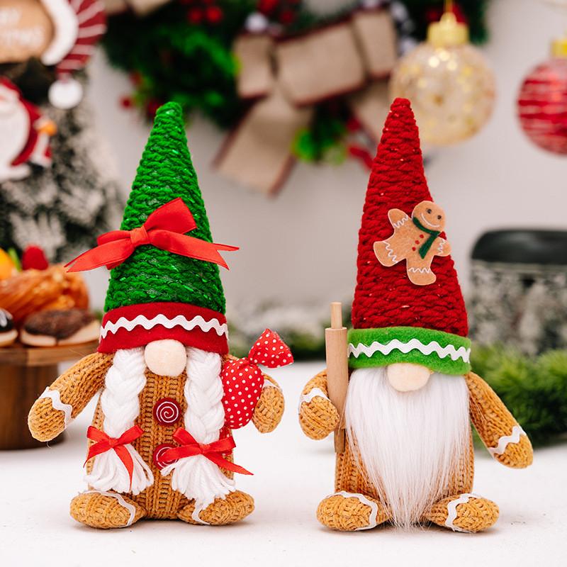 Gingerbread Joyful Man Figurine Whimsical Red And Green Holiday Decoration For Christmas