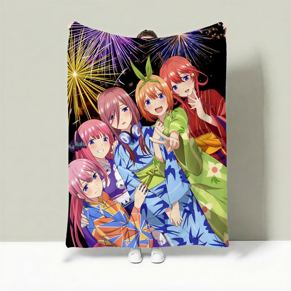 Anime T-The Quintessential Quintuplets Throw Lightweight 240g Flannel Blanket Soft Skin-friendly for Summer Cooling