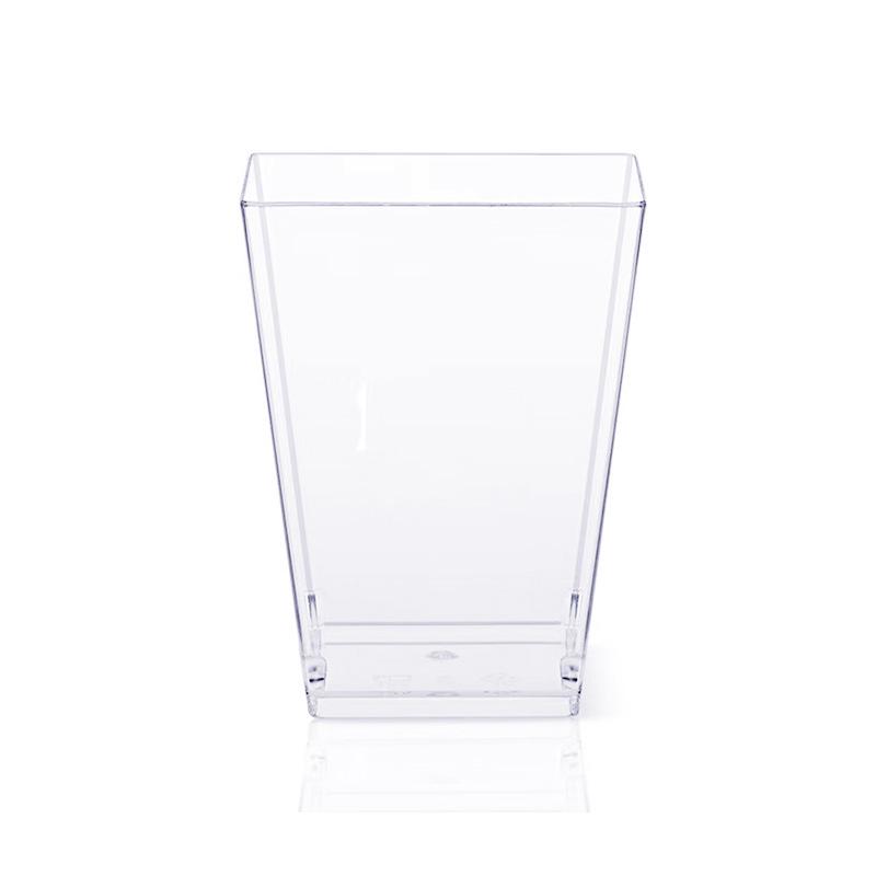 Set de Coupe à Dessert Carrée Conique 160 ml: Capacité 5oz avec couvercle et cuillère pour apéritifs de fête, pudding, fruits, glace ou yaourt.