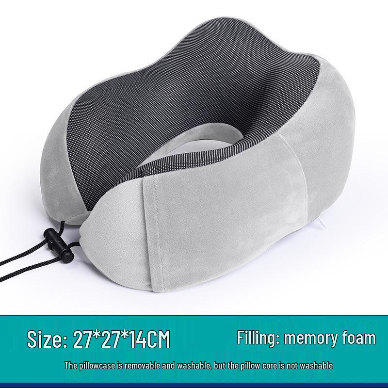 Memory Foam U-shaped Neck Pillow Travel Set – Airplane & Nap Support